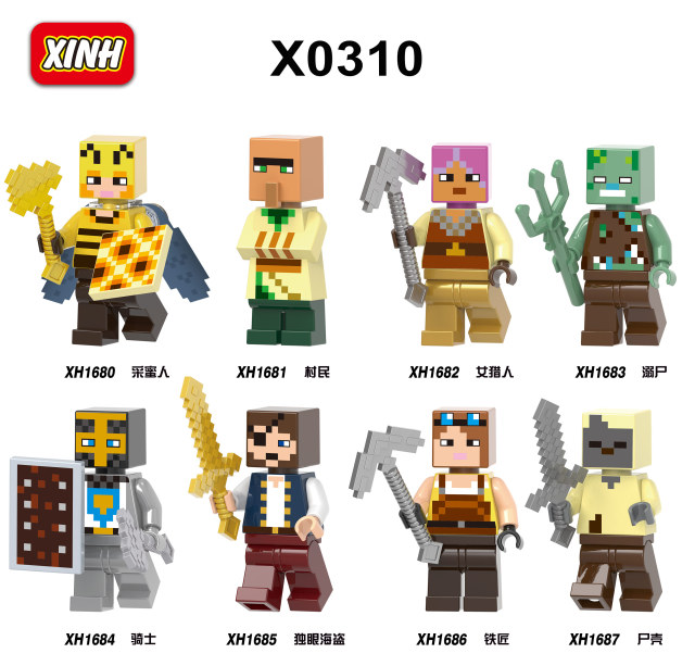 X0310 Game My World  Honey Picker Villager Female Hunter Figures Plastic Mini Building Block Sets Educational Kids Toys