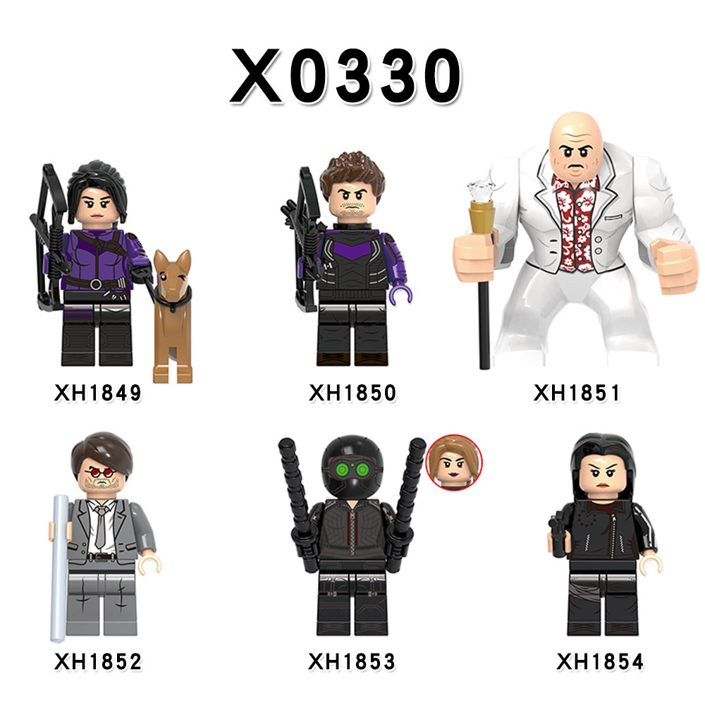 X0330 Marvel Comics Superhero Character Hawkeye Echo Yelena Belova Juguetes Plastic Building Block Set Children Toys