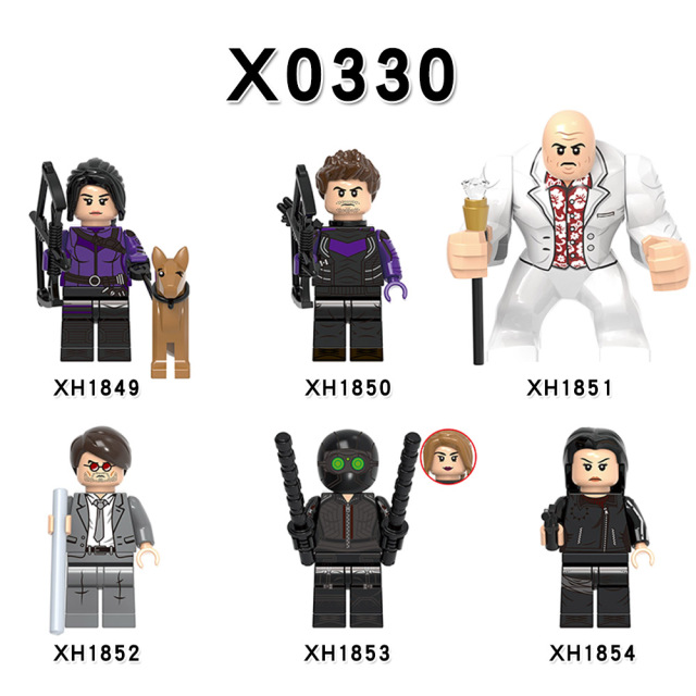 X0330 Marvel Comics Superhero Character Hawkeye Echo Yelena Belova Juguetes Plastic Building Block Set Children Toys