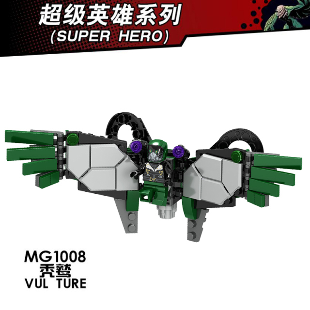 MG1008 Adrian Toomes Vulture Marvel Comics Super Villain Hero Big Figures Educational DIY Action Building Blocks Gift Toys For Children