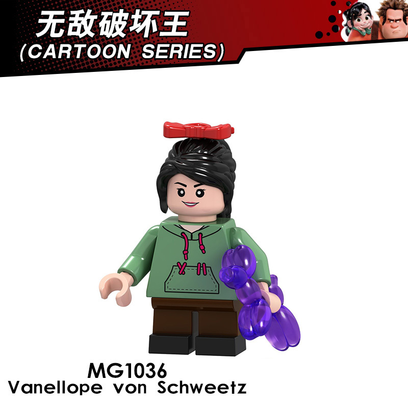 MG9007 Cartoon Series Wreck-It Ralph Fix-It Felix Tamora Jean Calhoun Vanellope von Schweetz Figures European and American Films Building Blocks Kids Gift Toys