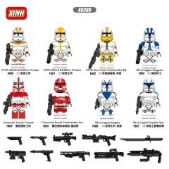 X0300 Star Wars 212th 327th Attack Battalion Trooper  Commander Minifigs Juguetes Plastic Building Block Bricks Kids Toys
