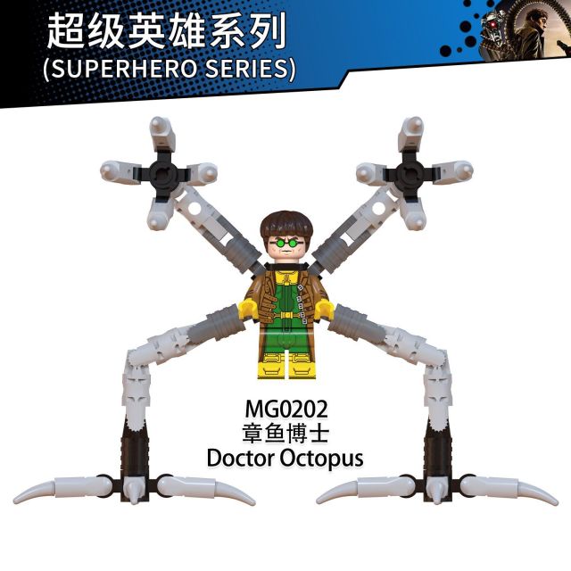 MG0202 Marvel Comics Super Villain Hero Doctor Octopus Bricks Otto Gunther Octavius Minifigures Educational Assemble Mode Building Blocks Kids Gift Toys
