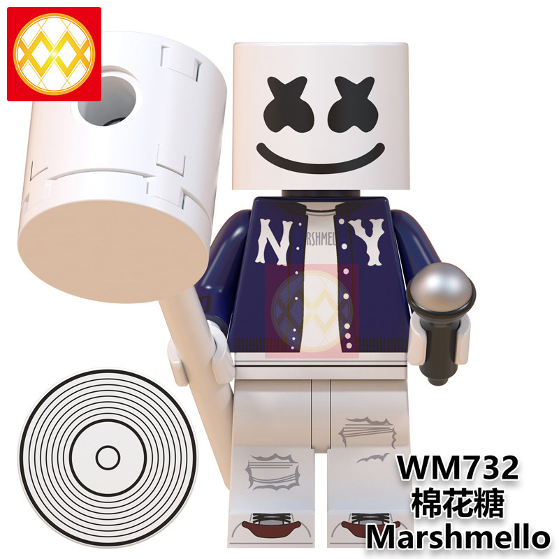 WM6064 Marshmello DJ band singer star minifigures juguetes mini toys building blocks sets Toys for kids