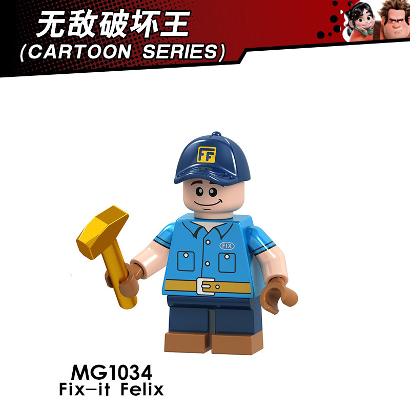 MG9007 Cartoon Series Wreck-It Ralph Fix-It Felix Tamora Jean Calhoun Vanellope von Schweetz Figures European and American Films Building Blocks Kids Gift Toys