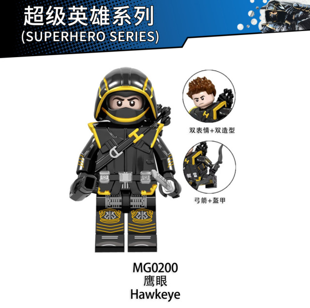 MG0200 Minifigures Hawkeye Clinton Francis Barton World's Best Sniper Marvel Super Hero Educational Building Blocks Children Gift
