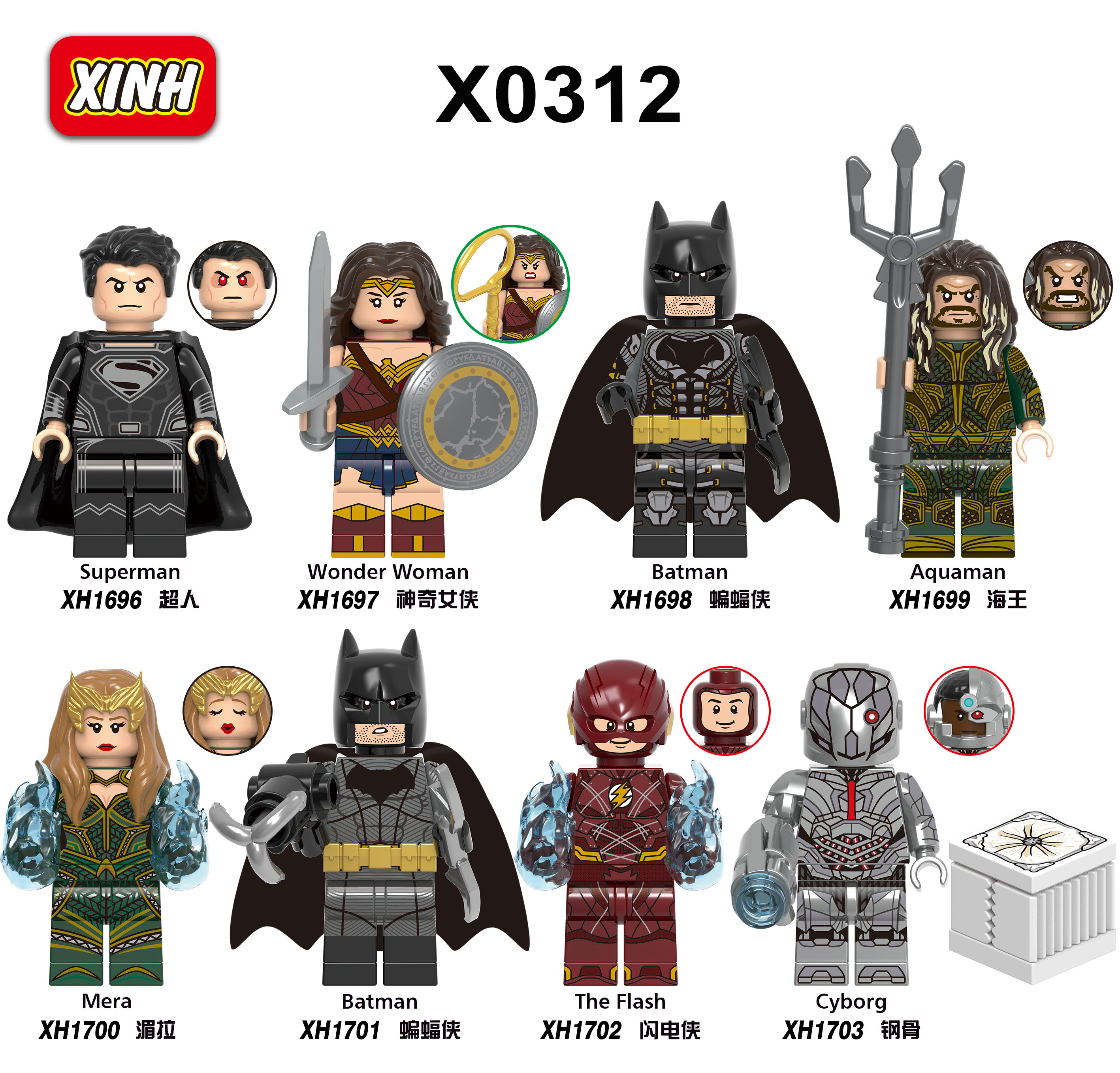 X0132  Movie DC Comic SuperHero Batman Superman The Flash Juguetes Minifigs Building Blocks Sets Educational  Kids Toys
