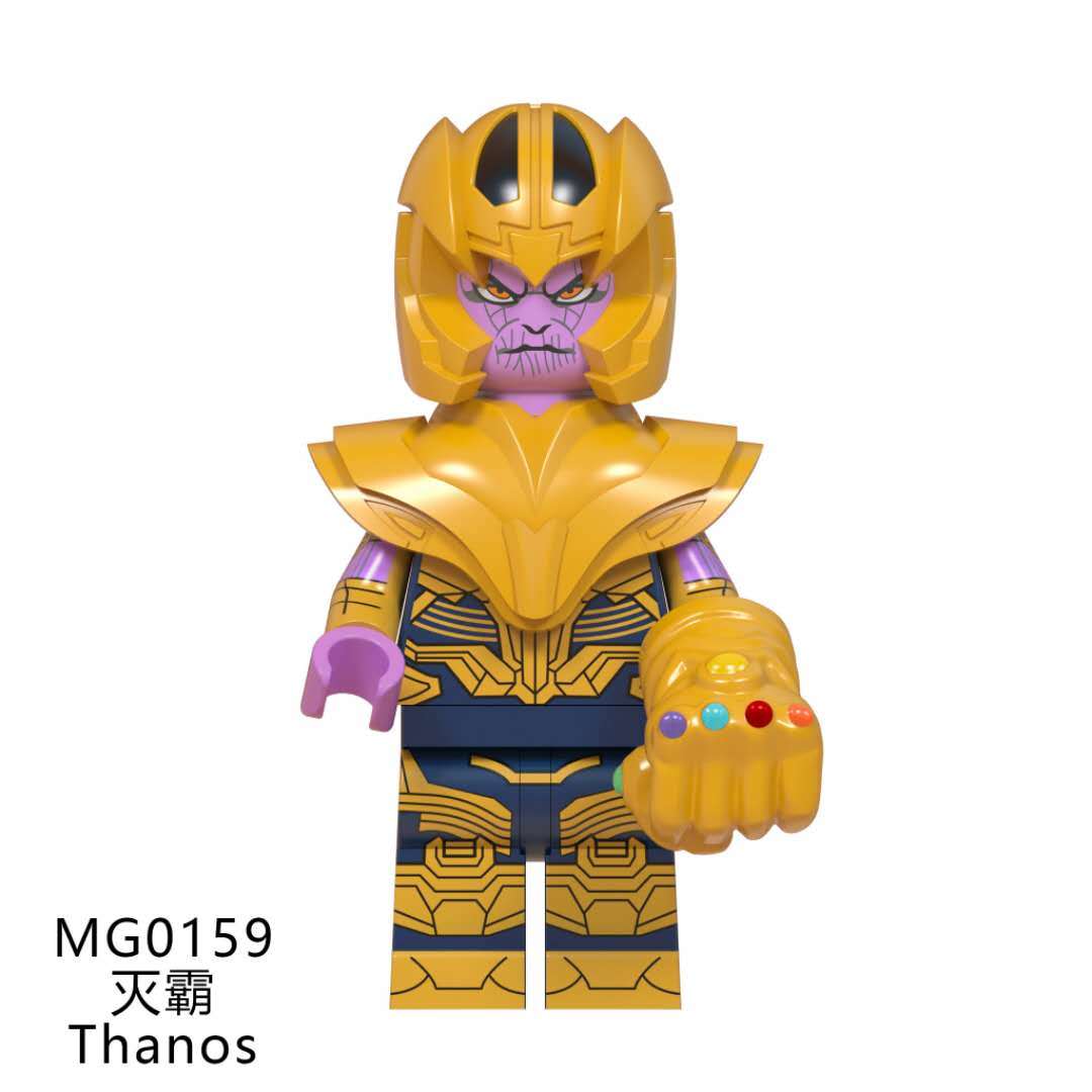 MG0159 Marvel Comics Super Villain Hero Thanos Avengers Infinity War Mini Figures Educational Model Action Legoing Building Blocks Kids Gift Toys