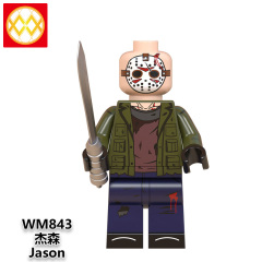 WM6075 Horror series Halloween Michaelmyers Scream killer Billy Jason Freddy mini figures juguetes mini toys building blocks sets Toys for kids