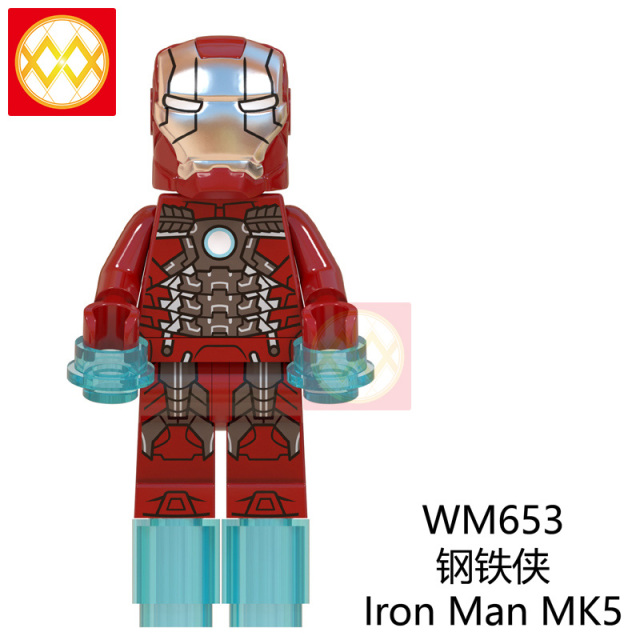 WM6055 DC Marvel superhero Iron Man MK50 MK85 MK41 Captain Rocket War machine black Widow mini figures juguetes mini toys building blocks sets Toys for kids