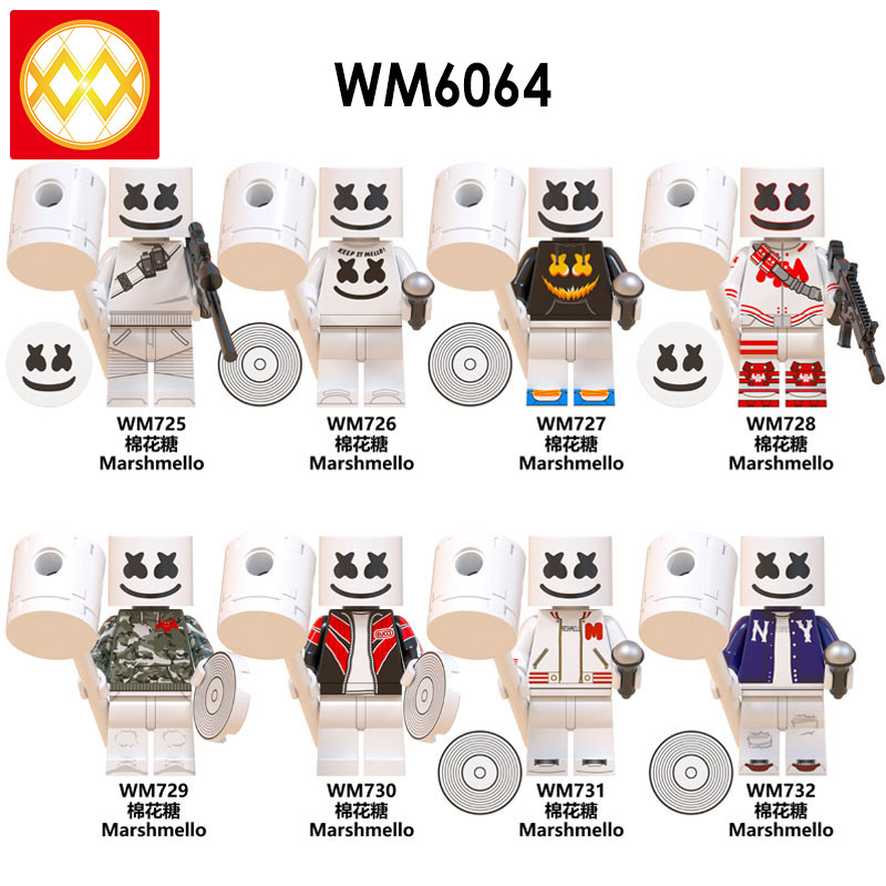 WM6064 Marshmello DJ band singer star minifigures juguetes mini toys building blocks sets Toys for kids
