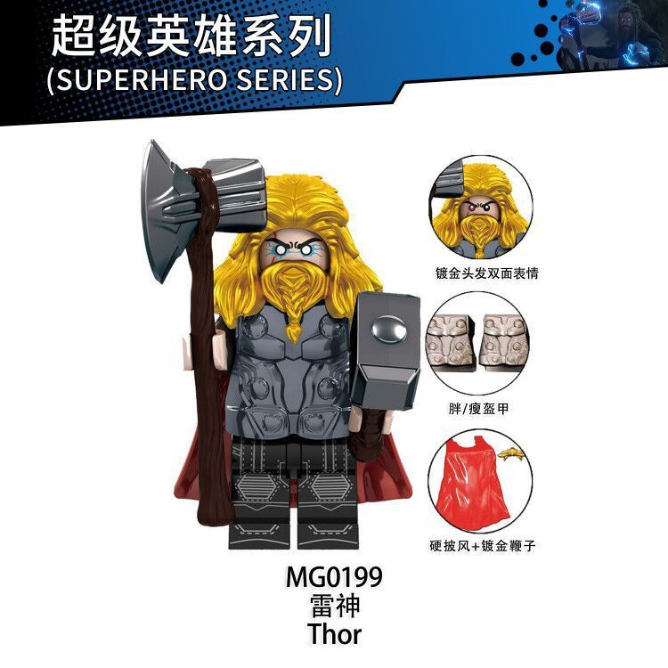 MG0199 Thor Marvel Super Hero Mini Figures Educational Assemble Juguetes Bricks Legoing Plastic Building Blocks Kids Gift Toys