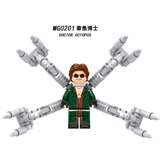 MG0201 Doctor Octopus Marvel Comics Super Villain Hero Otto Gunther Octavius Mini Figures Educational Assemble Mode Building Blocks Kids Gift Toys