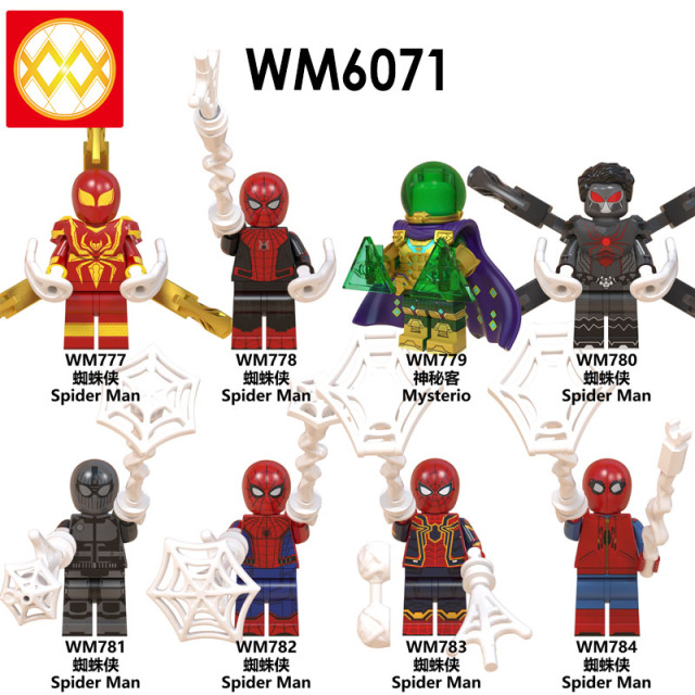 WM6071 DC superhero Spider man miles Gwen Prowler Green goblin mini figures juguetes mini toys building blocks sets Toys for kids