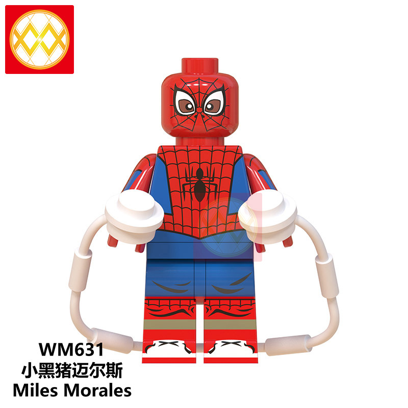 WM6052 DC superhero Spider man miles Gwen Prowler Green goblin mini figures juguetes mini toys building blocks sets Toys for kids