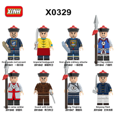 X0329 Military Soldier Beiyang Fleet Green Camp Soldiers Gift  Action Minifigs Building Blocks Kid Toys
