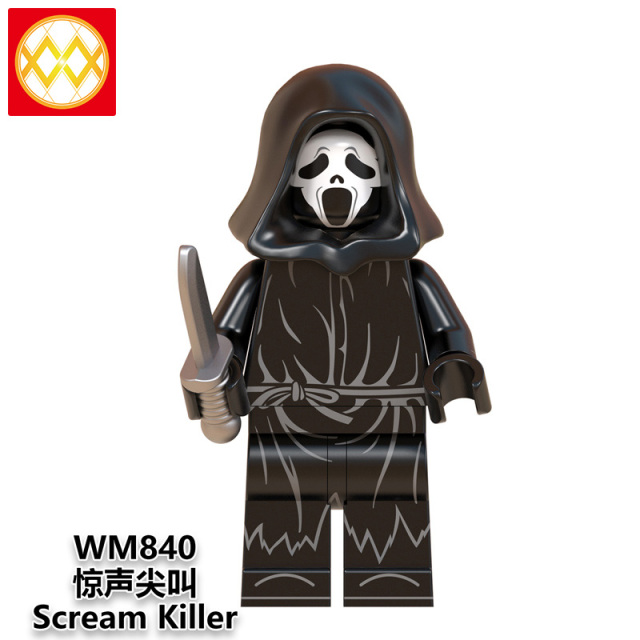 WM6075 Horror series Halloween Michaelmyers Scream killer Billy Jason Freddy mini figures juguetes mini toys building blocks sets Toys for kids