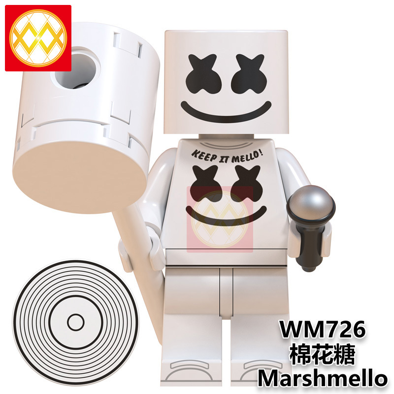WM6064 Marshmello DJ band singer star minifigures juguetes mini toys building blocks sets Toys for kids