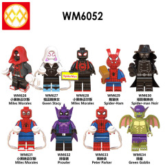WM6052 DC superhero Spider man miles Gwen Prowler Green goblin mini figures juguetes mini toys building blocks sets Toys for kids