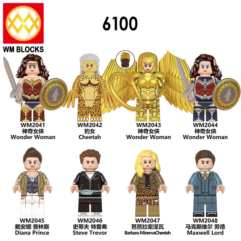 WM6100 DC Marvel superhero Wonder Woman Cheetah Diana Prince Steve Trevor  mini figures juguetes mini toys building blocks sets Toys for kids