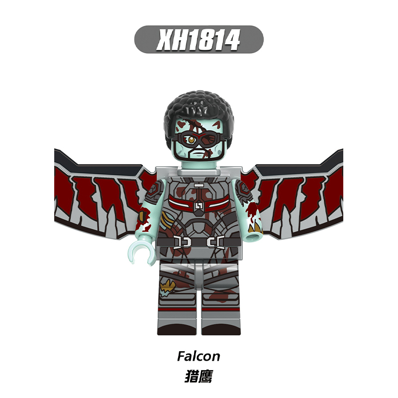X0325  Marvel Comics Superhero Character Captain America lron Man Falcon Juguetes Plastic Building Block Set Children Toys