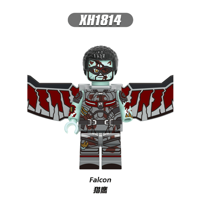 X0325  Marvel Comics Superhero Character Captain America lron Man Falcon Juguetes Plastic Building Block Set Children Toys