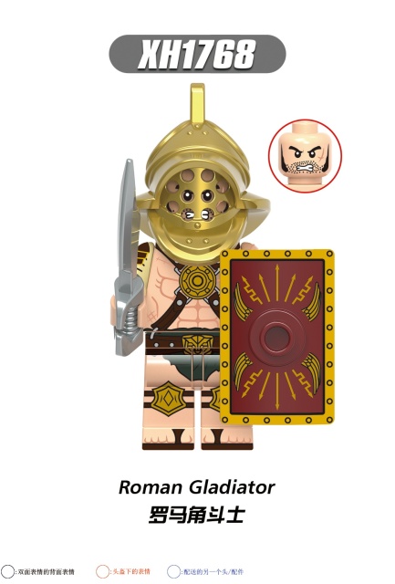 X0320  Medieval Military  Roman Gladiator Greece Hoplite Action Minifigs Juguetes Building Blocks Education  Kid Toys