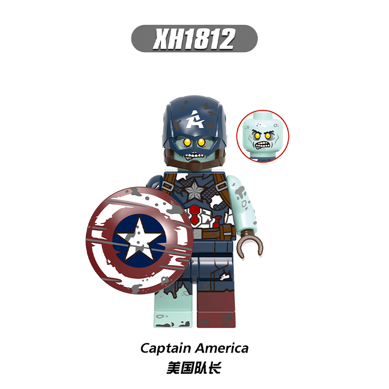 X0325  Marvel Comics Superhero Character Captain America lron Man Falcon Juguetes Plastic Building Block Set Children Toys
