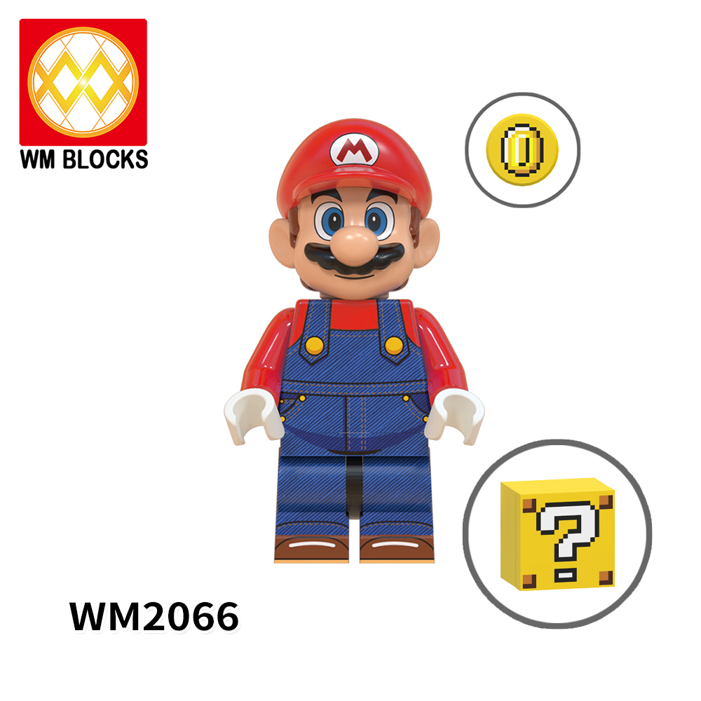 WM6103 Super Mario Kinopio Luigi Koopa Wario Princess Peach Yoshi Waluigi mini figures juguetes mini toys building blocks sets Toys for kids