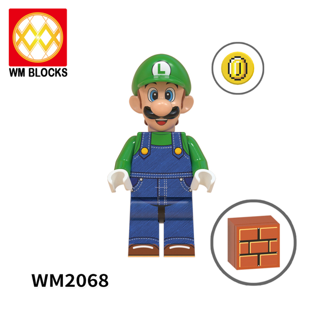 WM6103 Super Mario Kinopio Luigi Koopa Wario Princess Peach Yoshi Waluigi mini figures juguetes mini toys building blocks sets Toys for kids