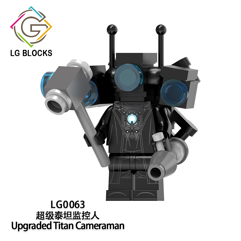LG1009 Upgraded Titan Cameraman Speakerman TV Man Skibidi Toilet Game Character Minifigures Building Blocks Children Gift Toys