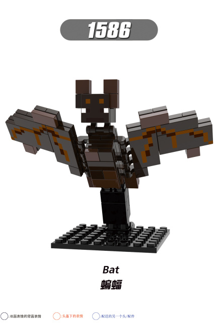 X0298 Game My World MC Minecraft Snow Golem Mooshroom Minifigs Plastic Building Block Sets Educational Kids Toys