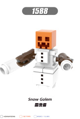 X0298 Game My World MC Minecraft Snow Golem Mooshroom Minifigs Plastic Building Block Sets Educational Kids Toys