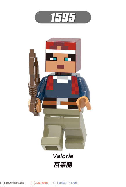 X0299 Game My World MC Minecraft Hex Hedwig Hal Valorie Fox Minifigs Plastic Building Block Sets Educational Kids Toys