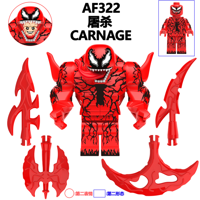 AF321-326  Marvel Comics Christmas VENOM CARNAGE RIOT WONIA-ILNV Minifigure Boys Bricks Building Block Sets Kids Toys