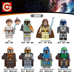 G0102 Star Wars Minifigs Mandalorian Warrior Luke Skywalker Bricks Boys Gifts Juguetes Plastic Building Block Sets Kids Toys