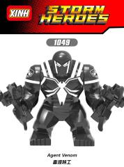 XH1049  Marvel Comics Superhero Character Agent Venom Big Figures Juguetes Plastic Building Block Set Children Toys