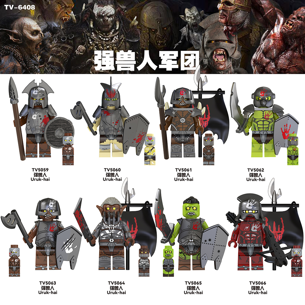 TV6408 Movies Uruk-hai Weapons Soldier Figures Juguetes Child DIY Building Block Sets Children Educational Kids Toys