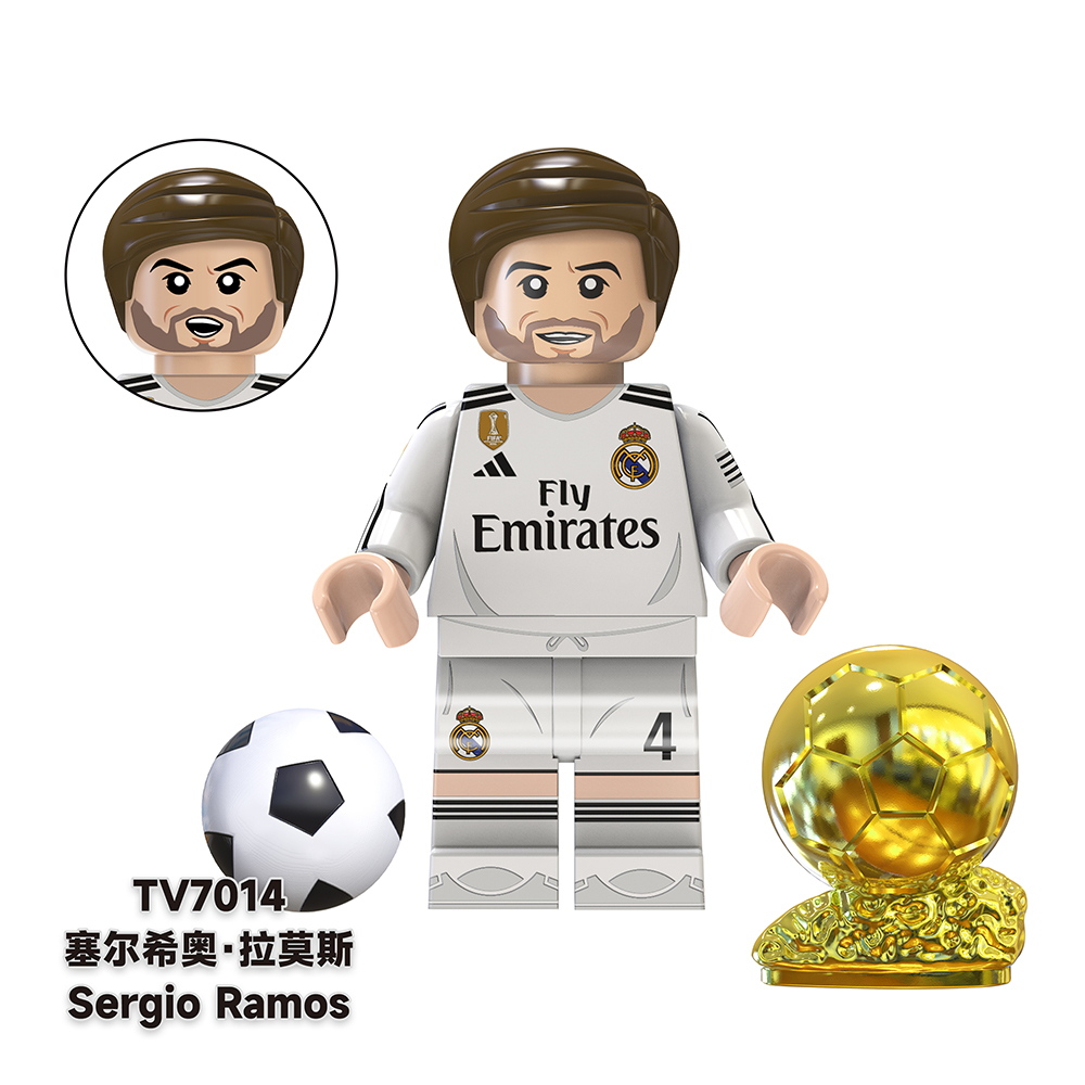 TV6502 Messi Ronaldo Benzema Kaká Soccer Football Player World Mini Building Block Action Figure Educational Toy For Kids