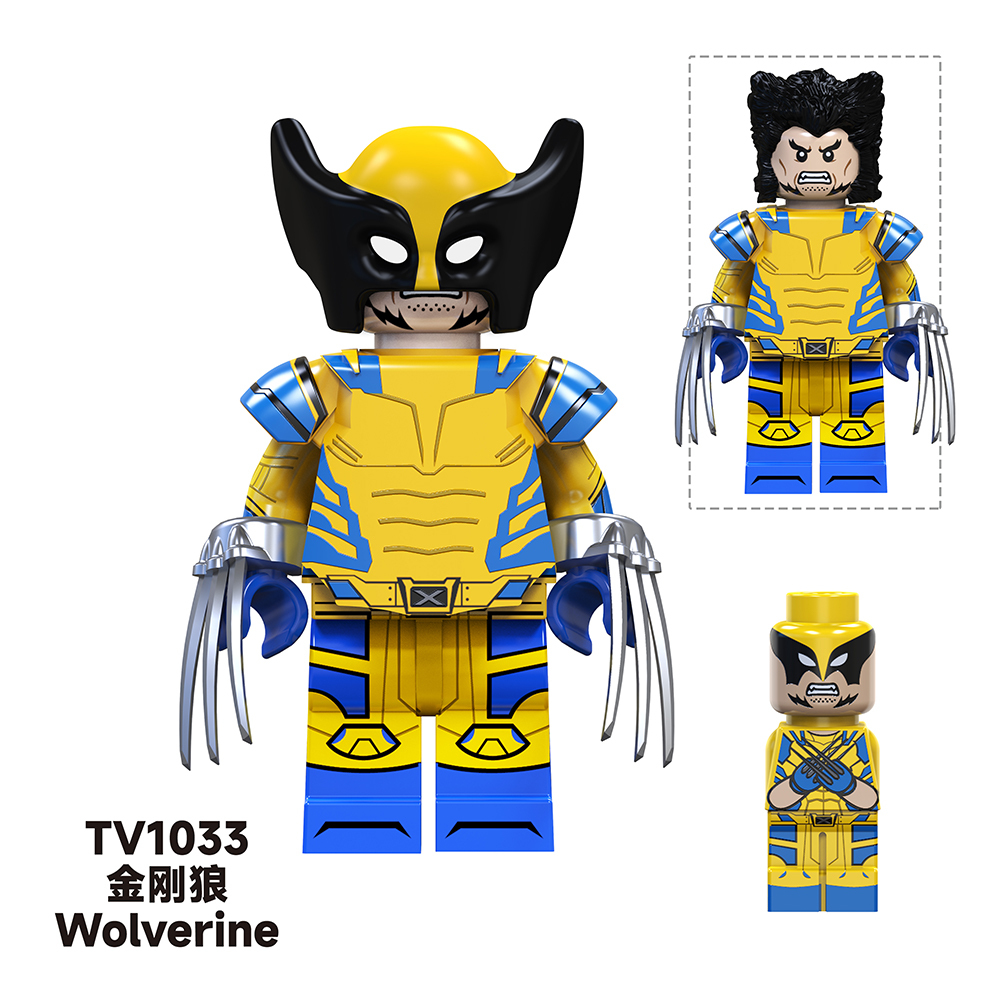 TV6205  Marvel Comics Super Heroes Wolverine Omni Man Deadpool  Mini Bricks Building Block Figure Toys For Kids
