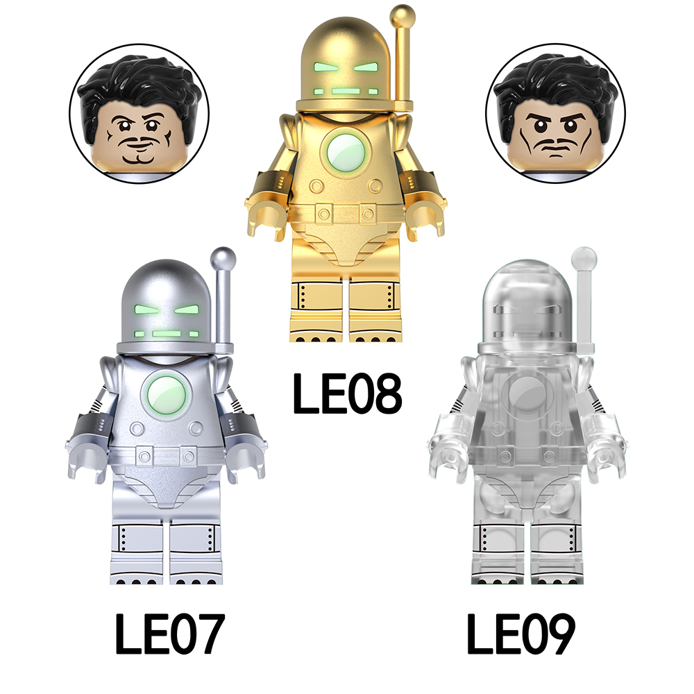LE07-09  American Marvel Comics Super Heroes Movie Character Iron Man MK1 Juguetes Building Blocks Mini Toys  Kids Boys Girls