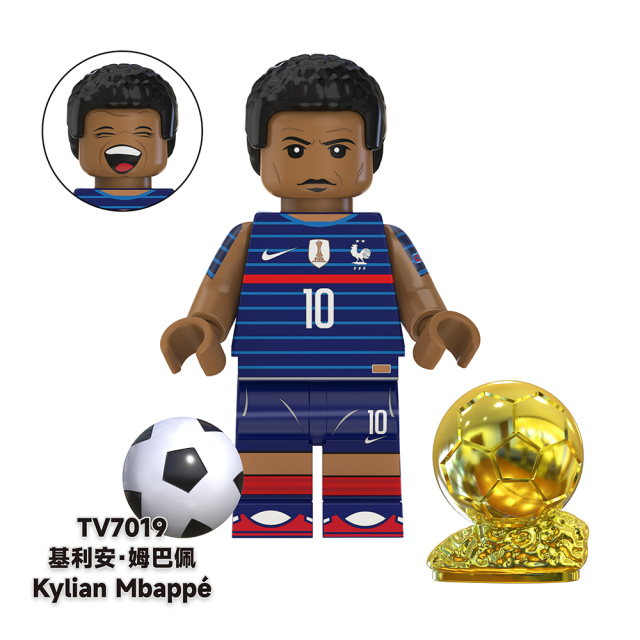 TV6503 Messi Ronaldo Mbappé Neymar Soccer Football Player World Mini Building Block Action Figure Educational Toy For Kids