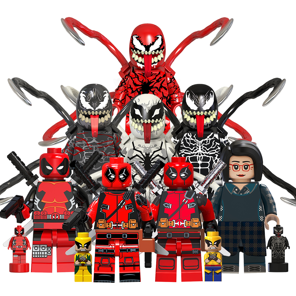 TV6203 Marvel Comics Super Heroes Riot Venom Carnage Anti-Venom Deadpool Mini Bricks Building Block Figure Toys For Kids