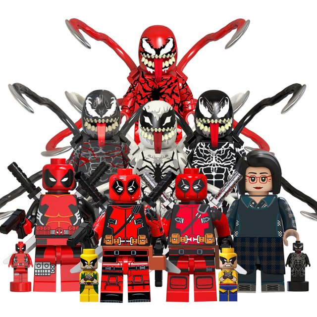 TV6203 Marvel Comics Super Heroes Riot Venom Carnage Anti-Venom Deadpool Mini Bricks Building Block Figure Toys For Kids
