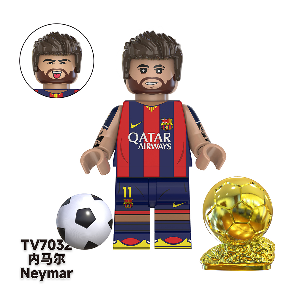 TV6504 Ronaldo Mbappé Neymar Kaká Soccer Football Player World Mini Building Block Action Figure Educational Toy For Kids