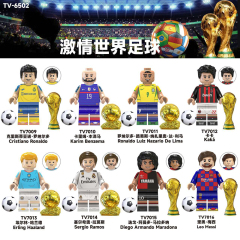 TV6502 Messi Ronaldo Benzema Kaká Soccer Football Player World Mini Building Block Action Figure Educational Toy For Kids