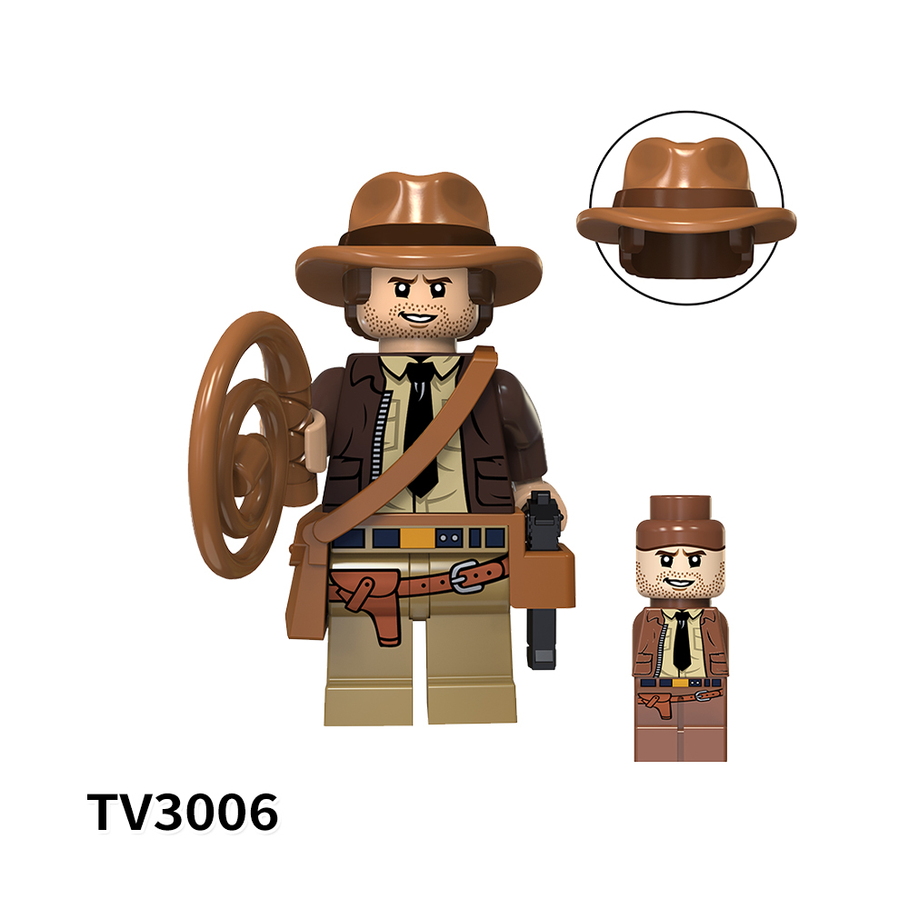 TV6301 Raiders of the Lost Ark Movie Assemble Indiana Jones  Dr. Rene Belloq Educational Building Blocks for Kids Gift Toys