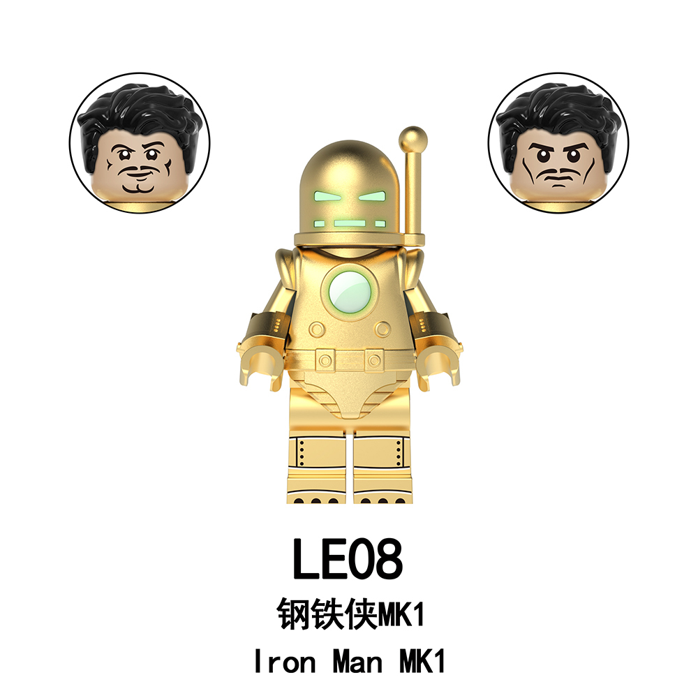 LE07-09  American Marvel Comics Super Heroes Movie Character Iron Man MK1 Juguetes Building Blocks Mini Toys  Kids Boys Girls