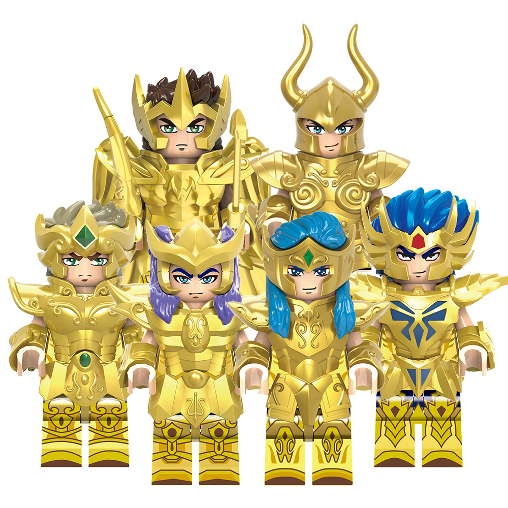 CQ11-16 Gold Twelve Constellation Saint Leo Sagittarius Scorpius Aquarius Cancer Capricornus Building Blocks Kids Mini Gift Toys