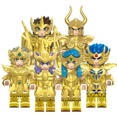 CQ11-16 Gold Twelve Constellation Saint Leo Sagittarius Scorpius Aquarius Cancer Capricornus Building Blocks Kids Mini Gift Toys